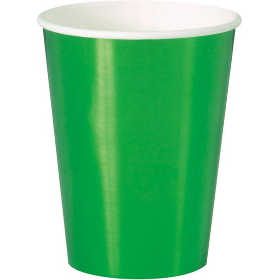 Metallic Green Foil Paper 12oz Cups, 8ct