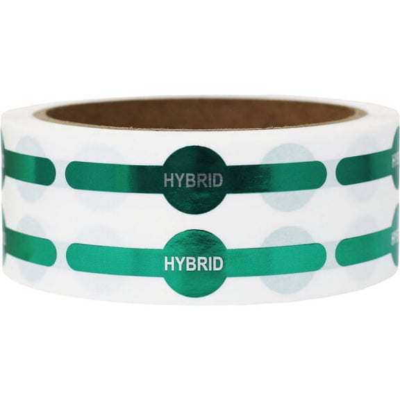 Metallic Green Pre-Roll Safety Tamper Vial Tube Labels | 0.6 x 2.5" - 500 Pack | InStockLabels.com