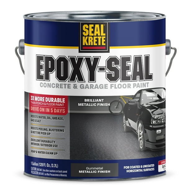 Metallic Gunmetal, SealKrete EpoxySeal Concrete and Garage Floor