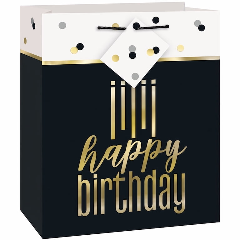 Metallic Happy Birthday Gift Bag (Pack of 10) - Walmart.com