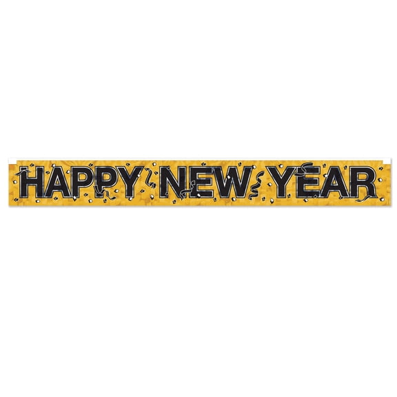 Metallic Happy New Year Fringe Banner