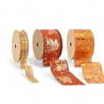 thumbnail image 1 of Metallic Harvest Leaf Wired Ribbon Bundle | Rust Multi | 3 Rolls/30 Yards Total, 1 of 4