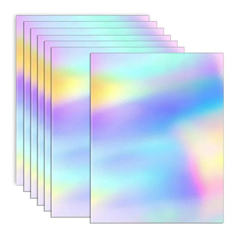 Metallic Holographic Card Shiny Mirror Paper Sheets, Reflective Post Board  Size 8.5 X 11 Inch 50 Pack 