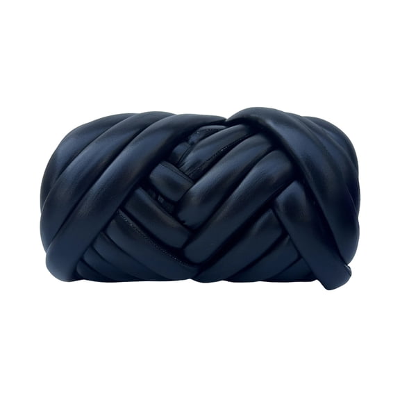 Metallic Icelandic Yarn For Crochet Bag Thick Soft Strip Yarn Black 250g