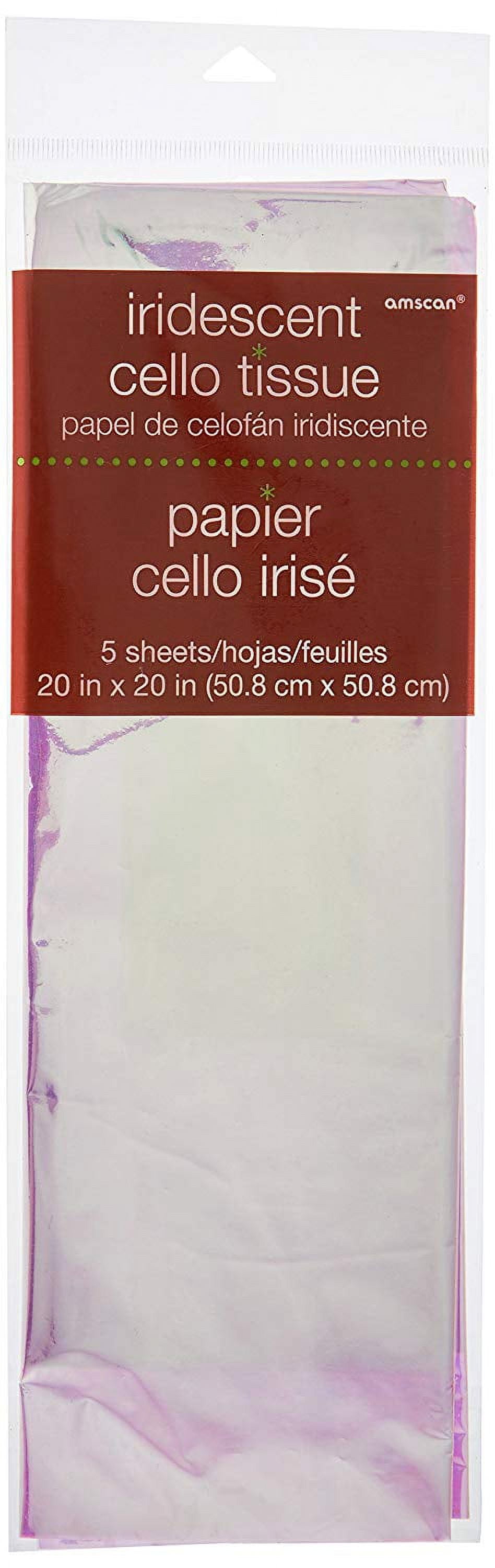 Amscan Cello Tissue Paper, Metallic Silver - 12 count