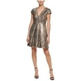 thumbnail image 1 of Vince Camuto Womens Metallic Above-Knee Fit & Flare Dress, Multicoloured, 12, 1 of 1
