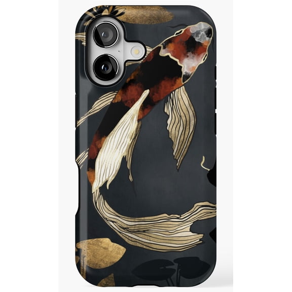 Metallic Koi IV Fish Pond Art Phone Case for iPhone 11 12 13 14 15 16 17 Pro Max