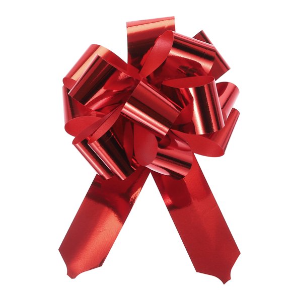 Metallic Large Big Pull Bow Gift Wrapping Bows Ribbon for Wedding Car Baskets Presents Christmas Red_4 inch