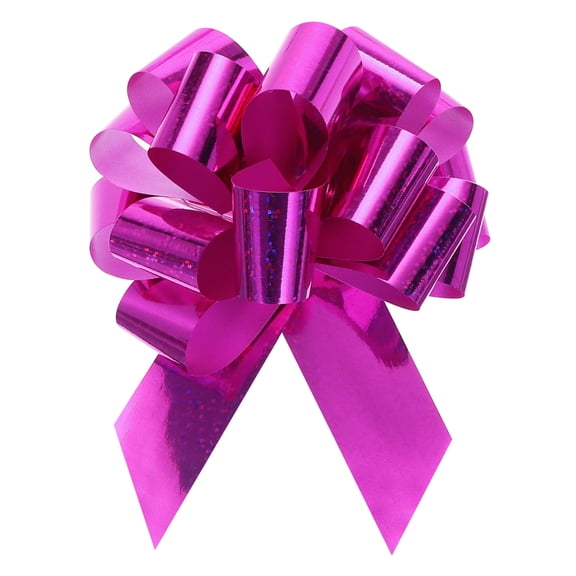 Metallic Large Big Pull Bow Glitter Gift Wrapping Bows Ribbon for Wedding Car Baskets Presents Christmas Bow Rose Red_4 inch