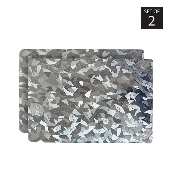Metallic Leaf Placemat Set of 2 SILVER