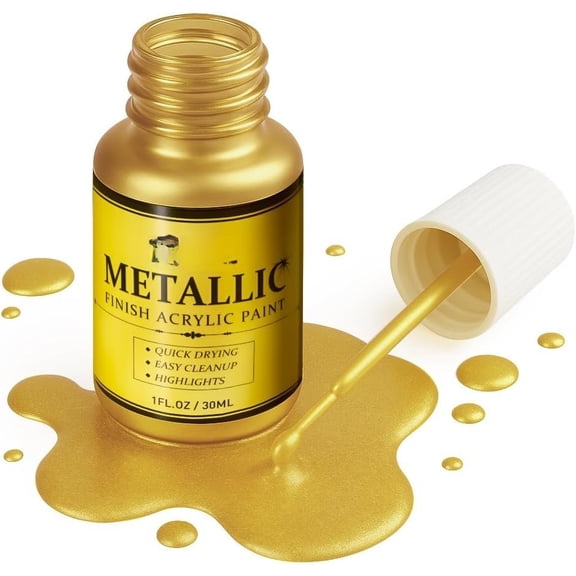 Metallic , Leaf -Up for , Metal, Arts & Crafts, & Wall Decor - Water-Based, Non-, Odorless, Non-Fading Formula for Long-Lasting Brilliance(1 Fl Oz,Antique GoldColor)