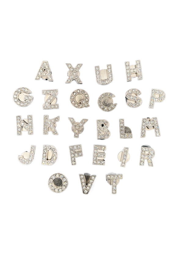 Metallic Letter and Number Shoe Decorations, Clog Charms, Shoe Buckle Accessories