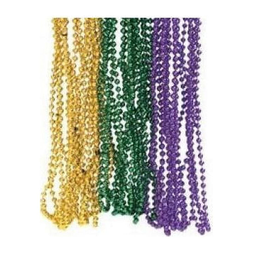 Metallic Mardi Gras Beads Jewelry 144 Pieces 