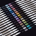 thumbnail image 1 of Metallic Marker Pens, Shuttle Art 30 Colors Metallic Paint Markers with 1 Coloring Book Fine Point for DIY Card, Calligraphy, Art and Crafting Projects, Works Great on Black Paper, Scrapbooks, Rock, 1 of 9