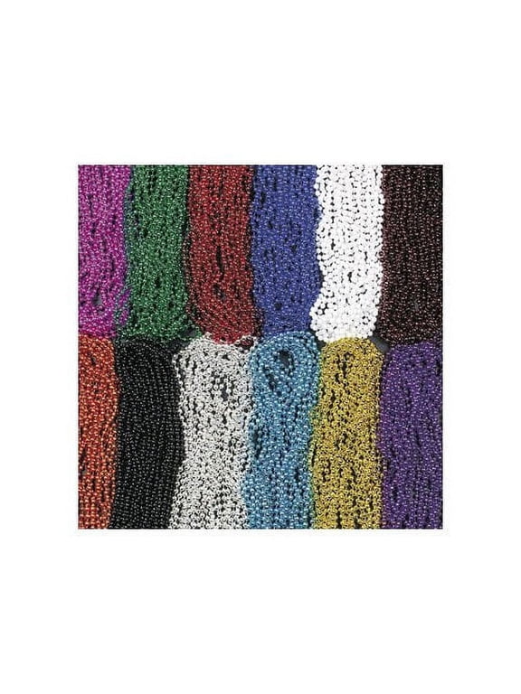 Metallic Mega Bead Necklace Assortment - Jewelry - 144 Pieces