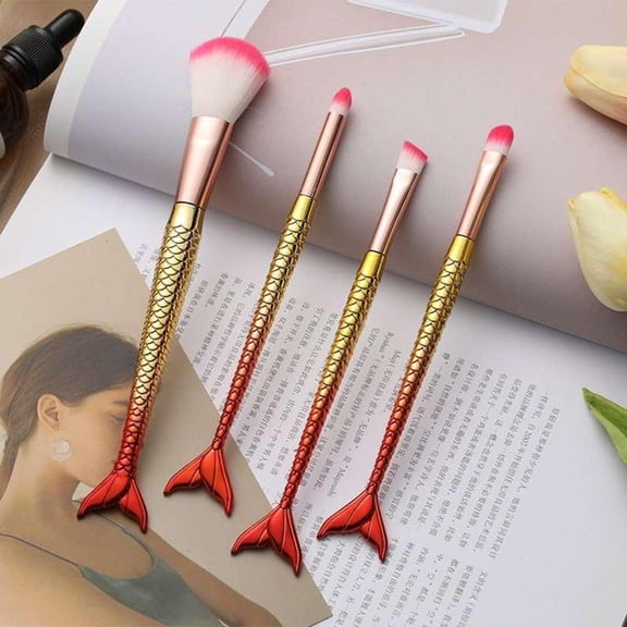 Metallic Mermaid Gradient Makeup Brush Set 4pc