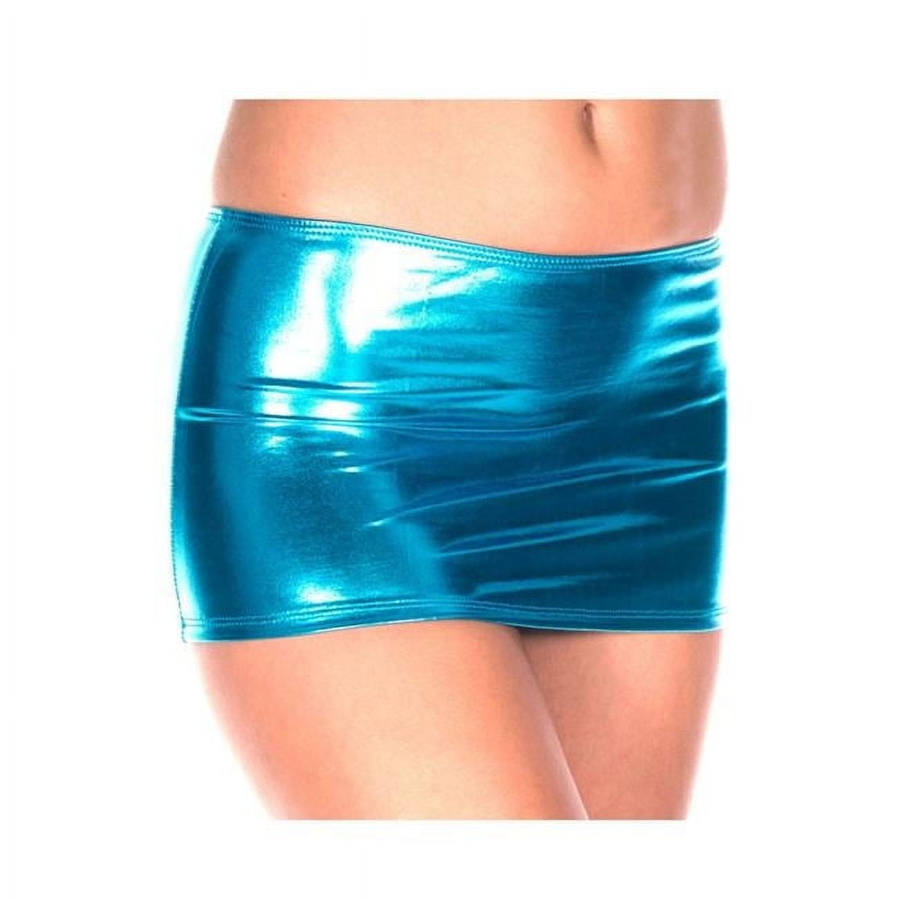 Metallic Mini Skirt, Turquoise - Walmart.com