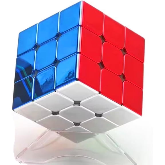 Metallic Mirror Reflective Stickerless Shiny Speed Cube 3x3x3 Metallic Speed Cube
