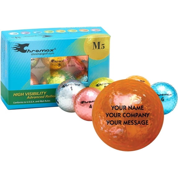 Metallic Mixed Color Personalized M5 Golf Balls - 6-Pack