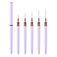 thumbnail image 1 of Metallic Nail Art Pens, Liner Brushes Set, 5PCS Color Nail Tools For Long Lines, Thin Details, Fine Drawing, Liner Brush UV Gel Polish Painting Nail Design Sizes 7/9/11/15/25mm-Purple, 1 of 7
