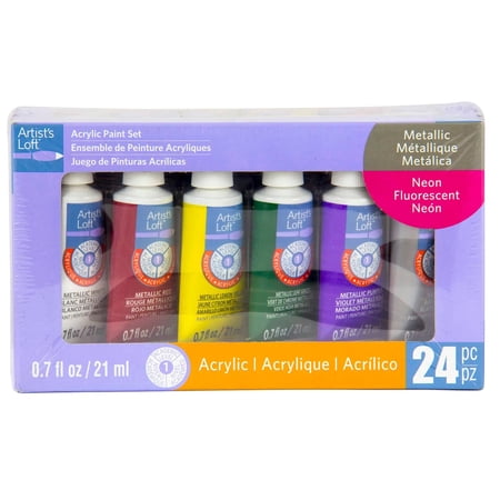 Metallic & Neon Acrylic Paint Set by Artist's Loft‚Ñ¢
