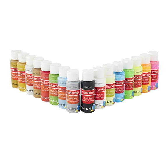 Metallic & Neon Acrylic Paint Set by Craft Smart - Non-Toxic Paint for Drawing - Painting - Art & Crafts Supplies - 1 Pack