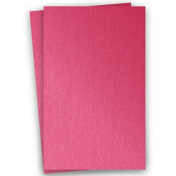 Metallic PINK AZALEA 11X17 (Ledger) Paper 105C Cardstock - 100 PK -- Pearlescent 11-x-17 Metallic Card Stock Paper - Great for Business, Card Making, Designers & More