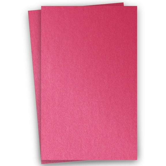 Metallic PINK AZALEA 11X17 (Ledger) Paper 105C Cardstock - 100 PK -- Pearlescent 11-x-17 Metallic Card Stock Paper - Great for Business, Card Making, Designers & More