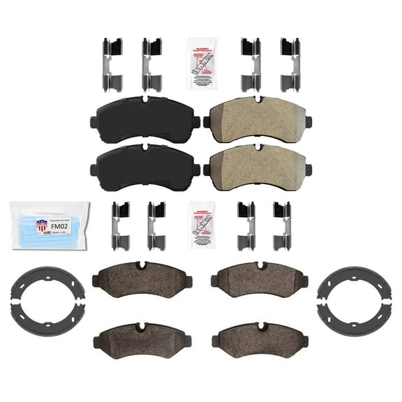 Metallic Pads Parking Brake Shoes for 2019-2020 Sprinter 2500 Single Rear Wheel