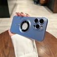 thumbnail image 1 of Metallic Paint Frameless Magnetic Phone Case for iPhone 14, Borderless Matte PC Ultra Thin Shockproof Protecitve Minimalist Lightweight Anti-Scratch Case for iPhone 14, Blue, 1 of 8