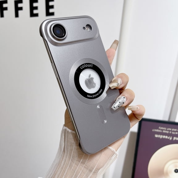 Metallic Paint Frameless Magnetic Phone Case for iPhone Air, Borderless Matte PC Ultra Thin Shockproof Protecitve Minimalist Lightweight Anti-Scratch Case for iPhone Air, Gray