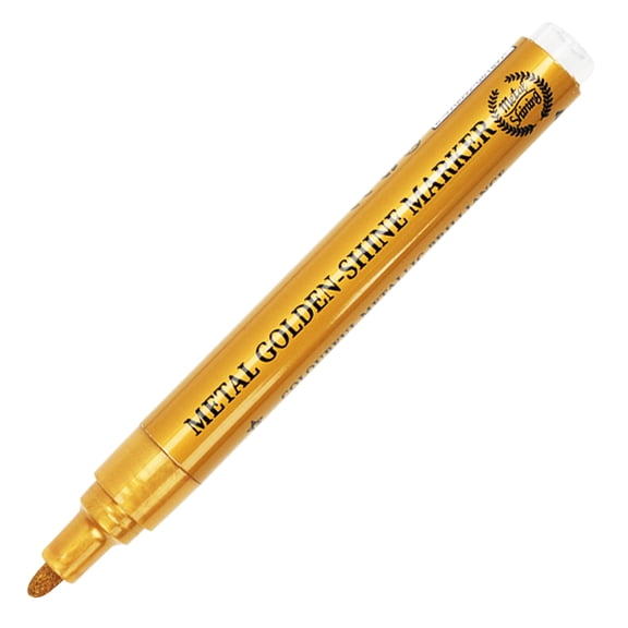 Metallic Paint Marker Pens, Fine Tip Permanent Metal Shine Markers, Waterproof Quick Dry Multi-Surface Paint Pens for Stone, Metal, Glass, Plastic, Craft, Rock Painting