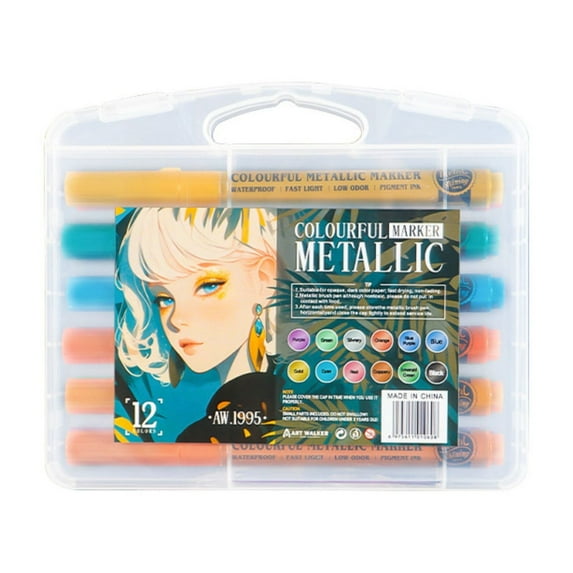 Metallic Paint Markers Metallic Paint Markers: 12-Piece Acrylic Pens for Rock Painting, Glass, Wood, And Fabric, Perfect for Diy Projects And Art Journals Metallic Paint Markers for Metal Eactix