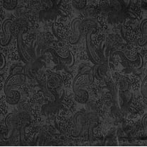 Metallic Paisley Black Brocade Fabric 60" By Yard in Red Yellow White Purple Blue (Black / Black)
