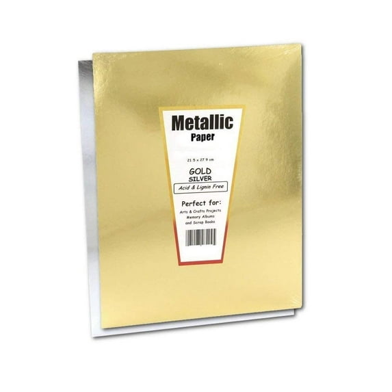 Hygloss Products Inc Metallic Foil Paper 10 x 13 Inch 10 Sheets 10 x 13 Gold Silver