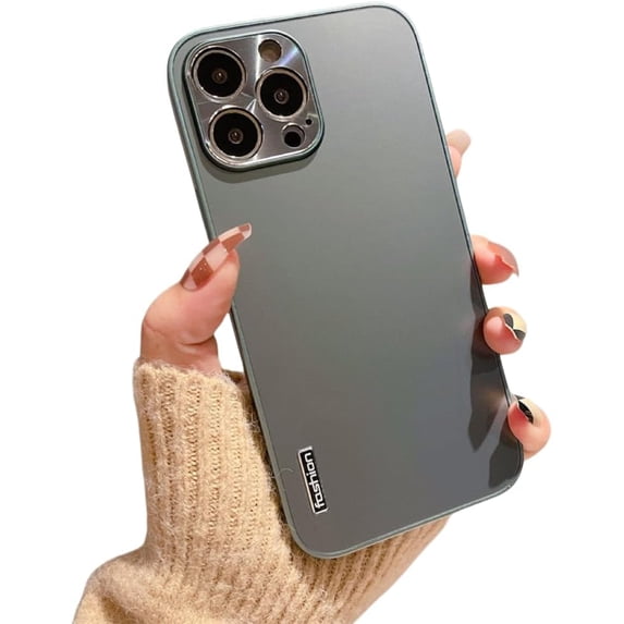Metallic Pattern Simple Lens All-Inclusive Phone case, Multi-Color Optional, Shockproof and wear-Resistant, for iPhone 15 14 13 12 11 Pro Max Plus XS XR Phone Case (Green,iPhone 15 Plus)