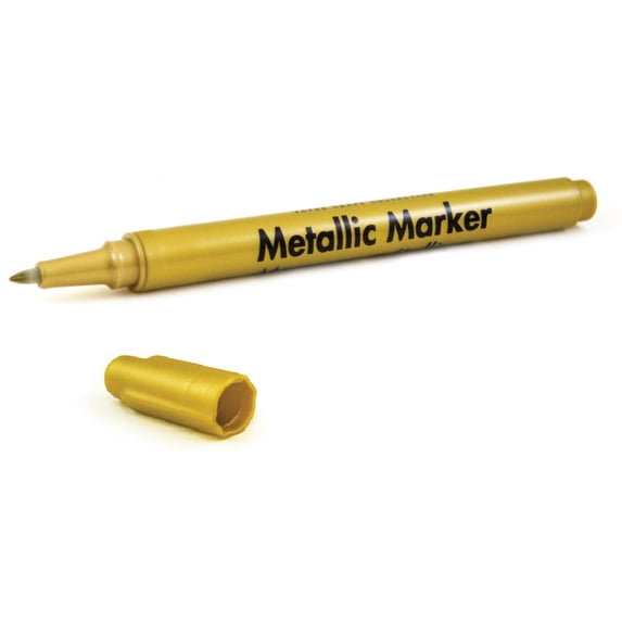 Metallic Permanent Marker .7mm Extra Fine Point-Gold, Pk 6, Multicraft Imports