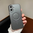 thumbnail image 1 of Metallic Phone Case for Apple iPhone 15, Compatible with Magsafe Wireless Charging Anti-Scratch Soft TPU Bumper Anti-Scratch Mangetic Case for Women Men, Black, 1 of 1