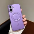 thumbnail image 1 of Metallic Phone Case for Apple iPhone 16, Compatible with Magsafe Wireless Charging Anti-Scratch Soft TPU Bumper Anti-Scratch Mangetic Case for Women Men, Purple, 1 of 1