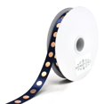thumbnail image 1 of Metallic Pinpoint Accent Ribbon, Navy Blue, 3/8-Inch, 10-Yard, 1 of 1