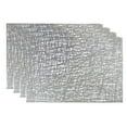 thumbnail image 1 of Metallic Placemats Set of 4 - Washable Decorative Place Mats for Kitchen and Dining Table - Non-Slip Round Table Mats - Dinnerware & Accessories - Dining Table Centerpiece Decor, Silver, 1 of 1