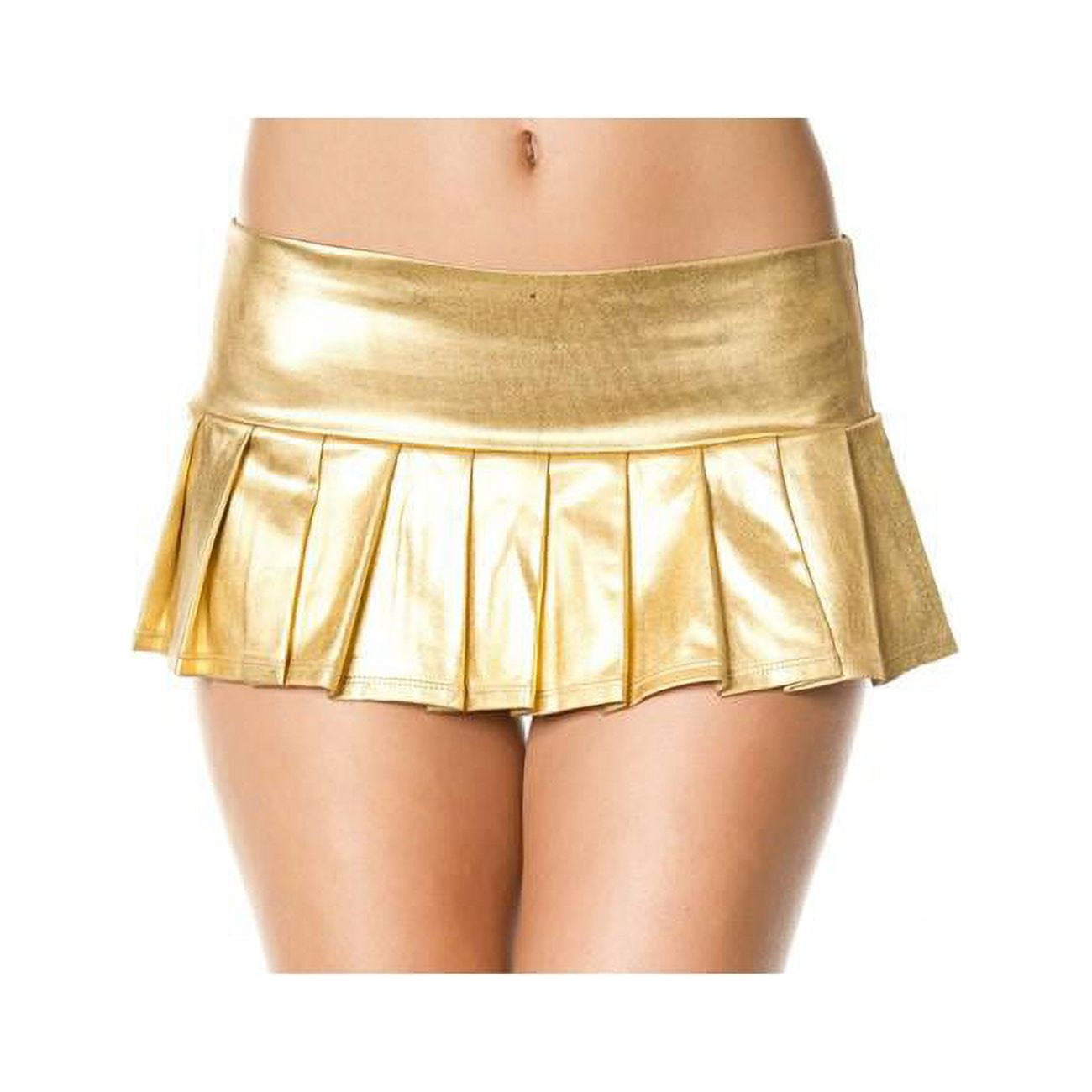 Metallic Pleated Mini Skirt Gold Walmart