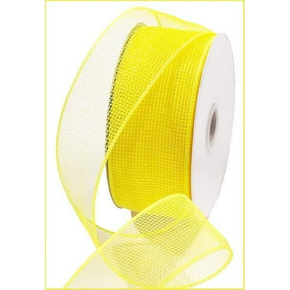 Metallic Poly Deco Sash Mesh, 2.5" x 25 Yards, Yellow Non Metallic), RS200029