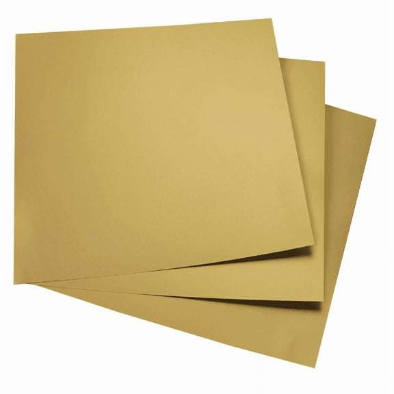 Hygloss 12 x 12 in Metallic Foil Board Sheets  Matte Gold, 10-Pack for Crafts & DIY
