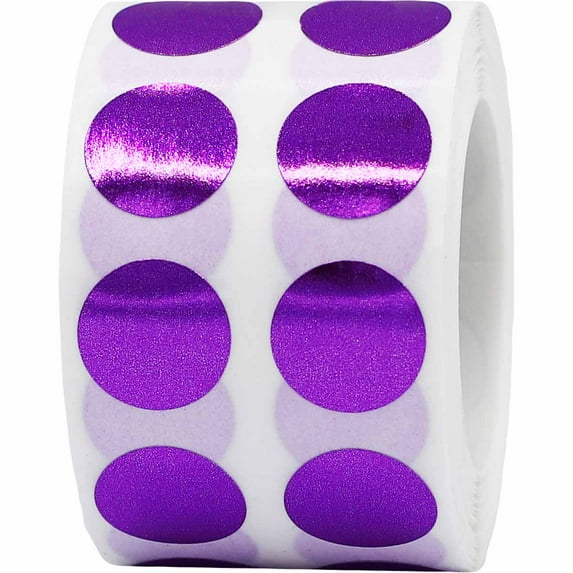 Metallic Purple Circle Dot Stickers | 0.5" Inch Round | 1,000 Pack