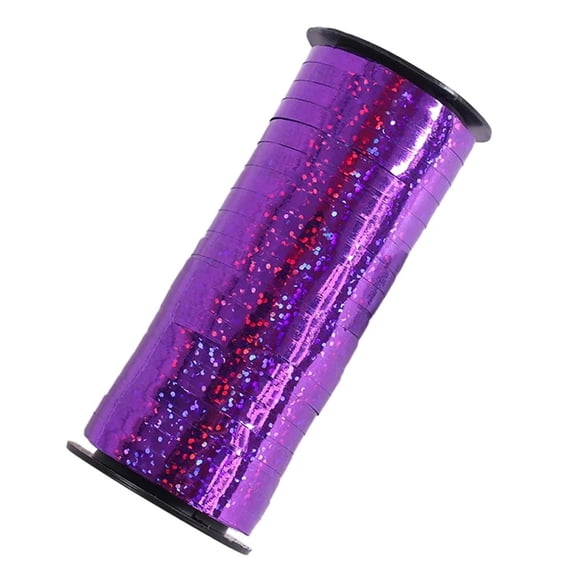 Metallic Purple Glitter Ribbon Roll Crimped Curling Balloon Wrap String for Festive Decorations Yards