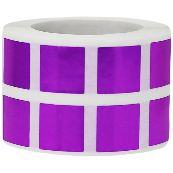 Metallic Purple Square Stickers | 0.5" Inch Square | 1000 Pack