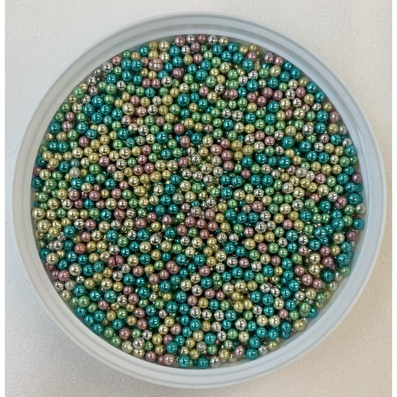 Metallic Rainbow Dragee Sprinkles, Cake, Cookie, Donut, Cakepop Toppings, 6 oz.