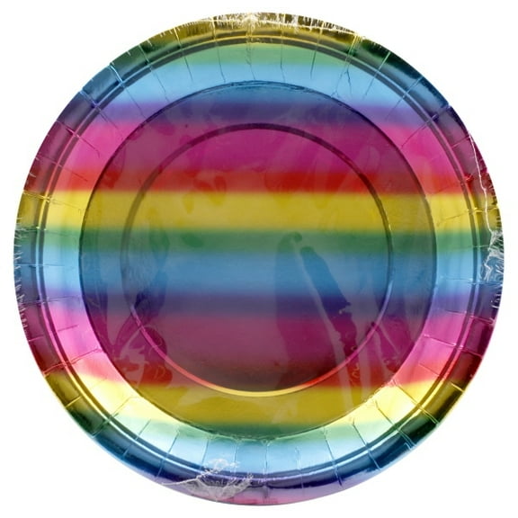 Metallic Rainbow Lunch Plate (8 Count)