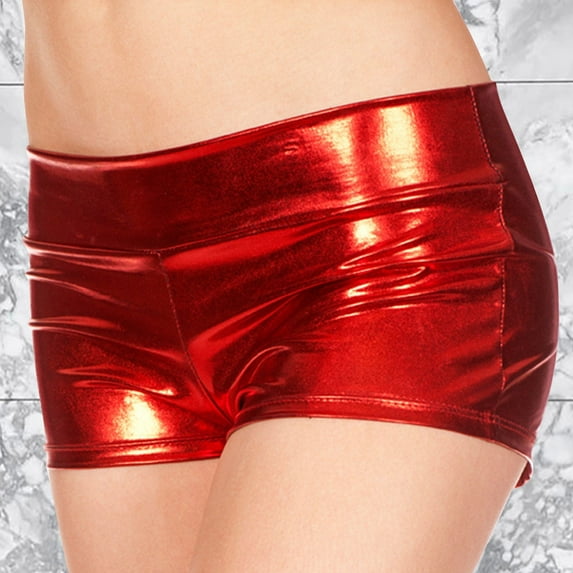 Metallic Rave Booty Dance Shorts Imitation Light Women Short Underwear Shorts for Women Casual Summer Short Sarong Wraps for Women Womens 2 in 1 Running Shorts Womens Volleyball Shorts Women